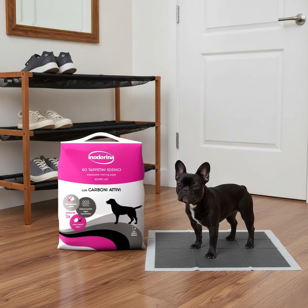 Inodorina Tappetini Igienici Cane 60x90 40 Pezzi Carbone