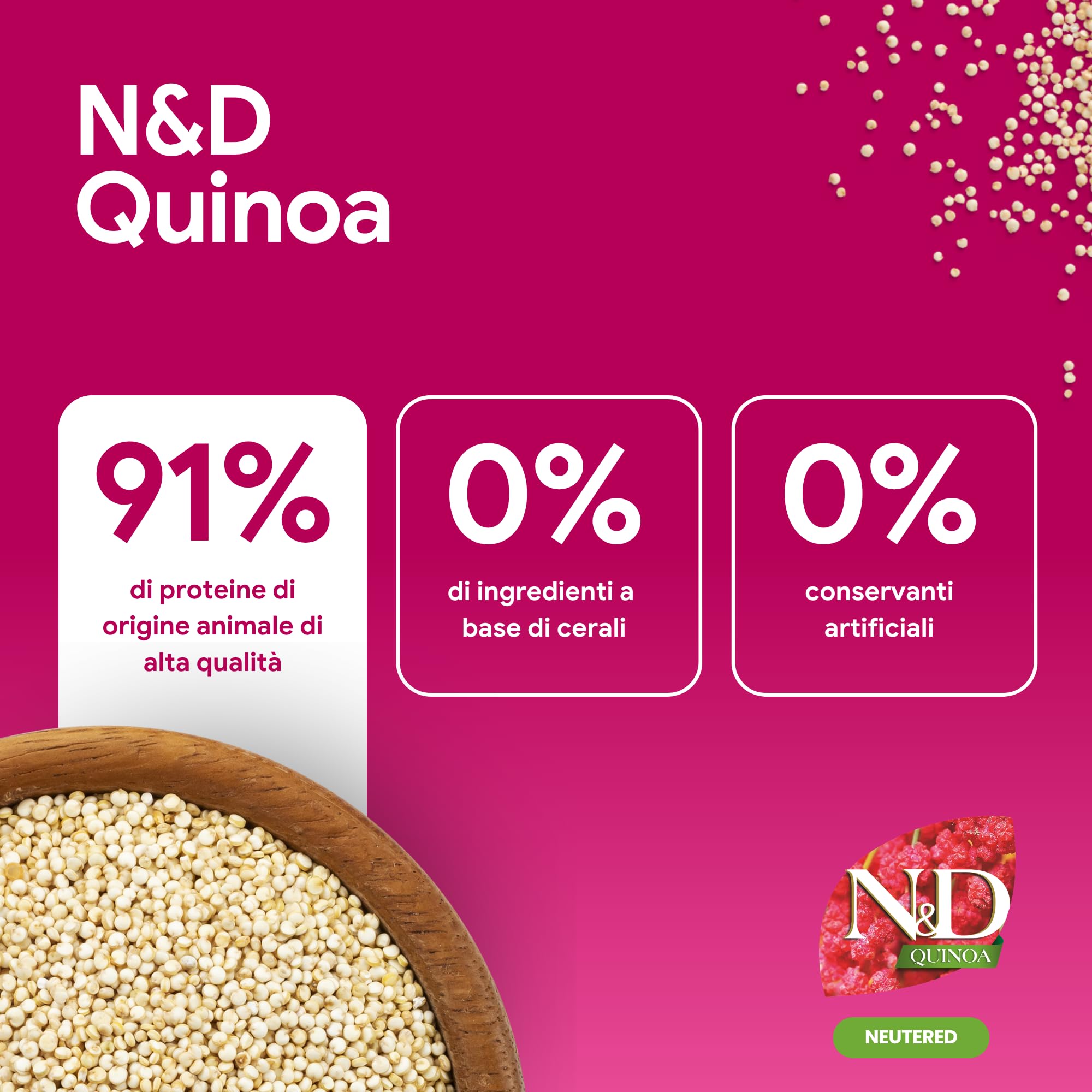 Farmina N&D Quinoa Neutered crocchette cane anatra mini 800 g