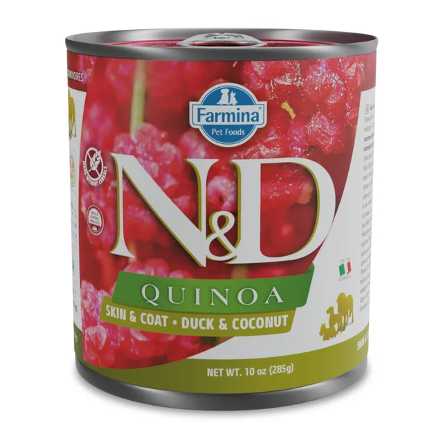 Farmina N&D Quinoa Skin&Coat cibo umido cane anatra 285 g