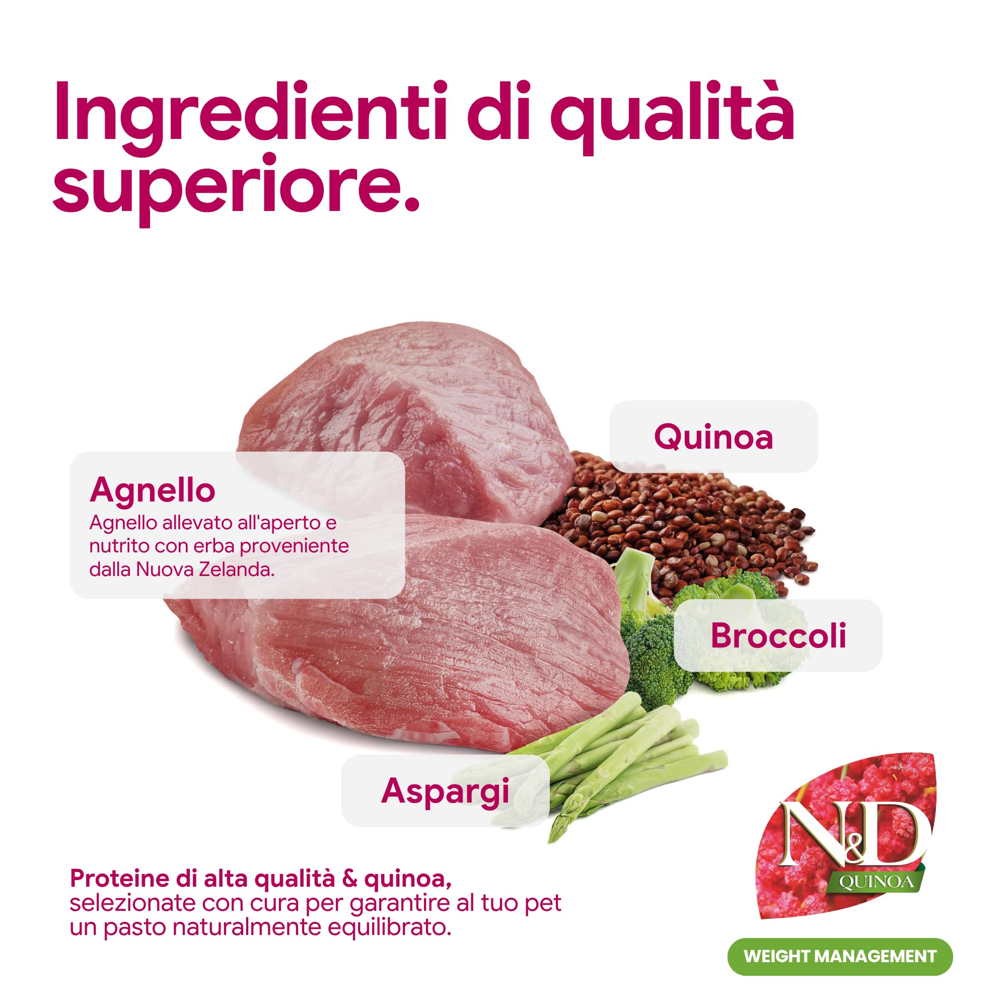 Farmina N&D Quinoa Weight Management Agnello Crocchette Cane Mini 2,5 kg