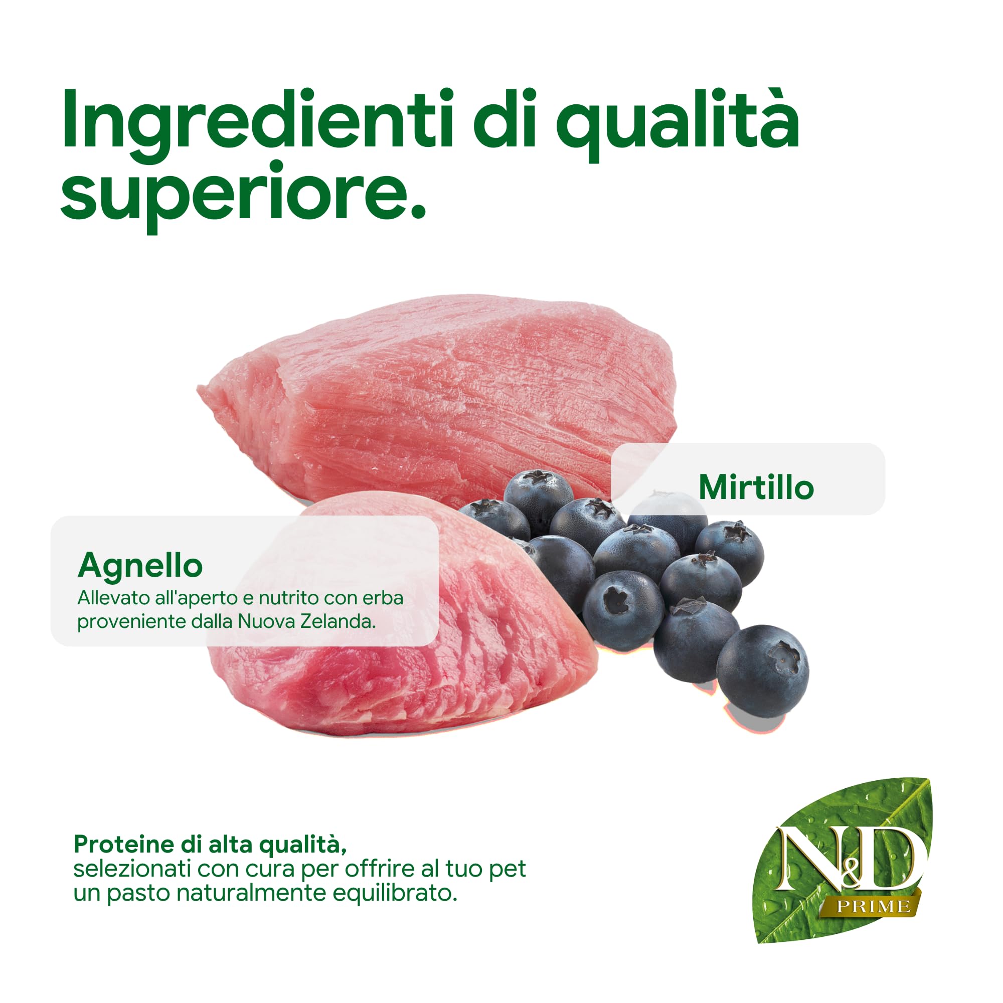 N&D Prime Agnello Mirtillo Medium Maxi crocchette 2,5kg