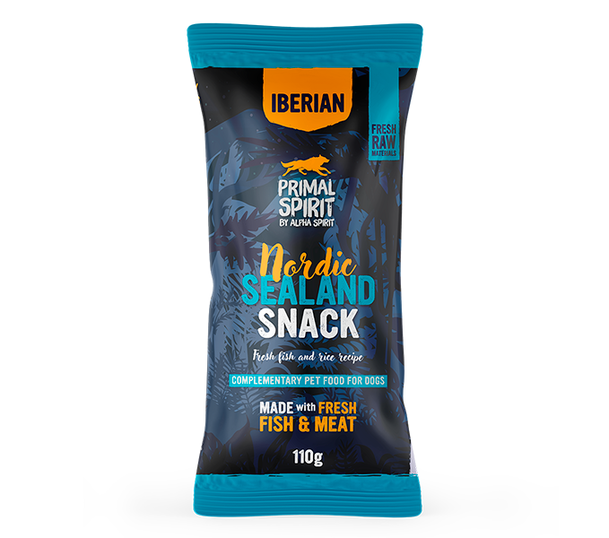 Primal Spirit Iberian Nordic Sealand snack cani 110g al pesce