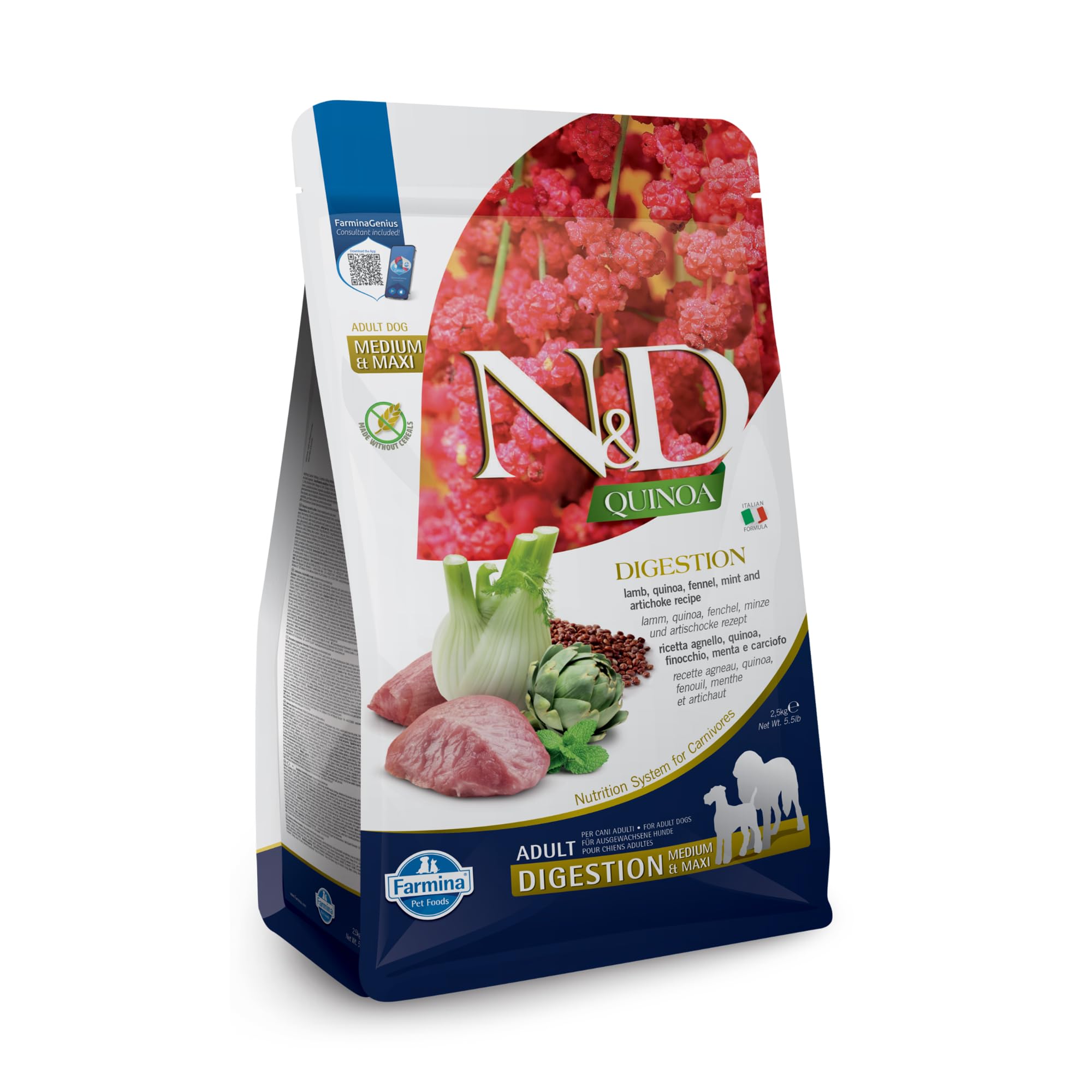 Farmina N&D Quinoa Agnello Finocchio crocchette adult 2,5kg