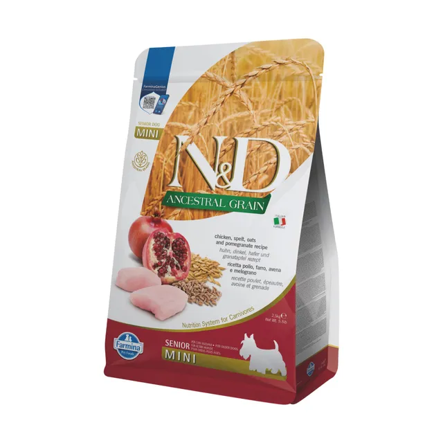 Farmina N&D Ancestral Grain Pollo crocchette cane Senior Mini 2,5kg