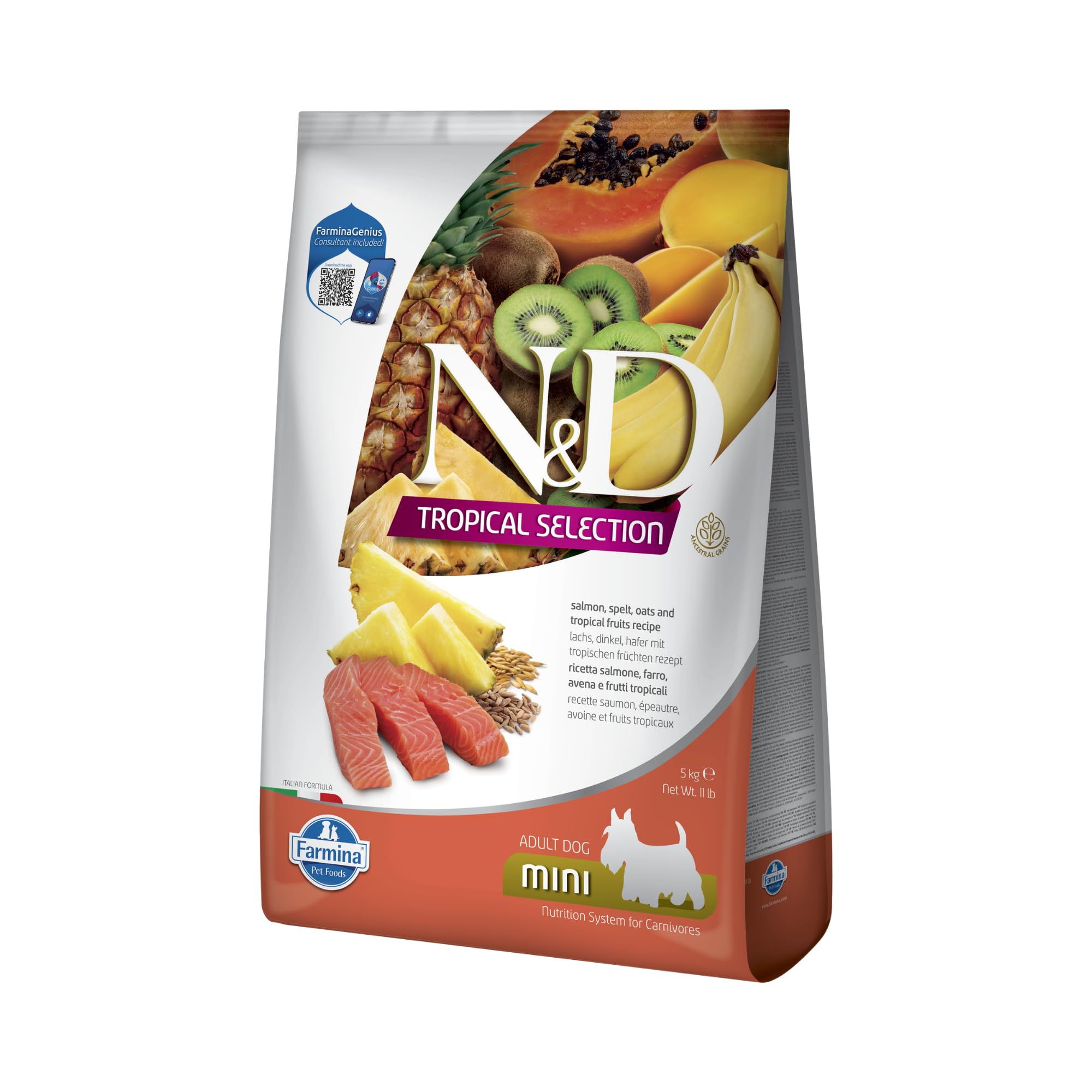 Farmina N&D Tropical Salmone Crocchette Cani Adult Mini 5 kg