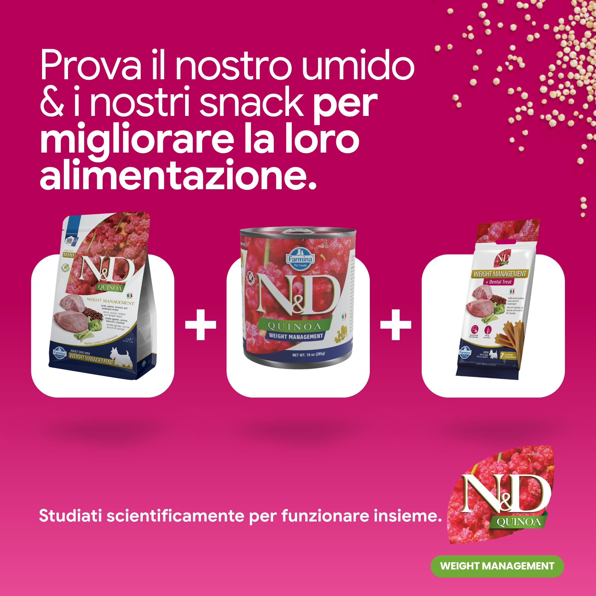 Farmina N&D Quinoa Weight Management Agnello Crocchette Cane Mini 2,5 kg