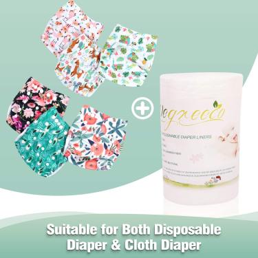 Wegreeco Baby Diapers Veline Bambù Pannolini 100 Fogli Non Profumati
