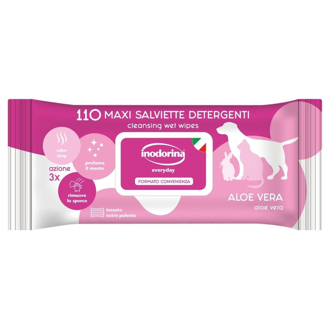 Inodorina Salviette Refresh acqua rose salviette cane 2x40 pezzi
