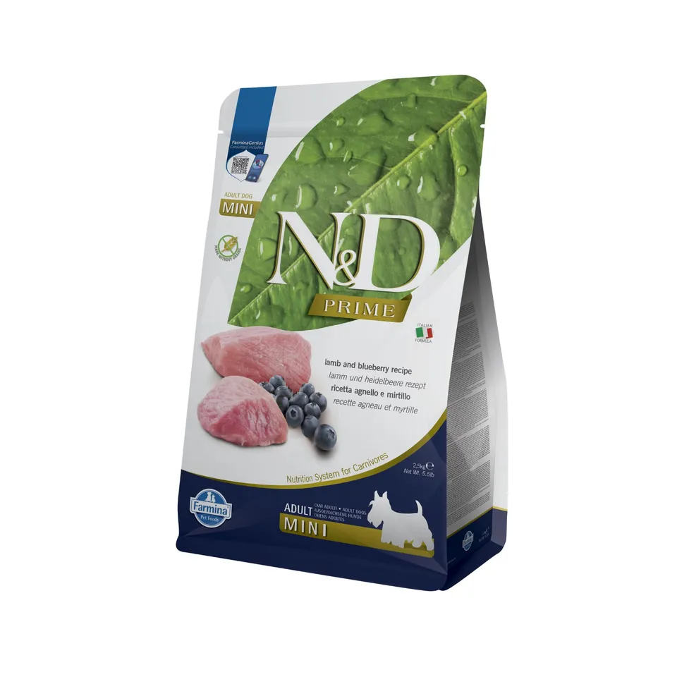 Farmina N&D Prime Agnello Mirtillo Crocchette Cane Adult Mini 800g
