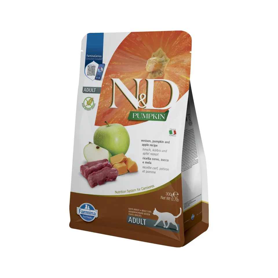 Farmina N&D Pumpkin Cervo Mela crocchette gatto Adult 300g