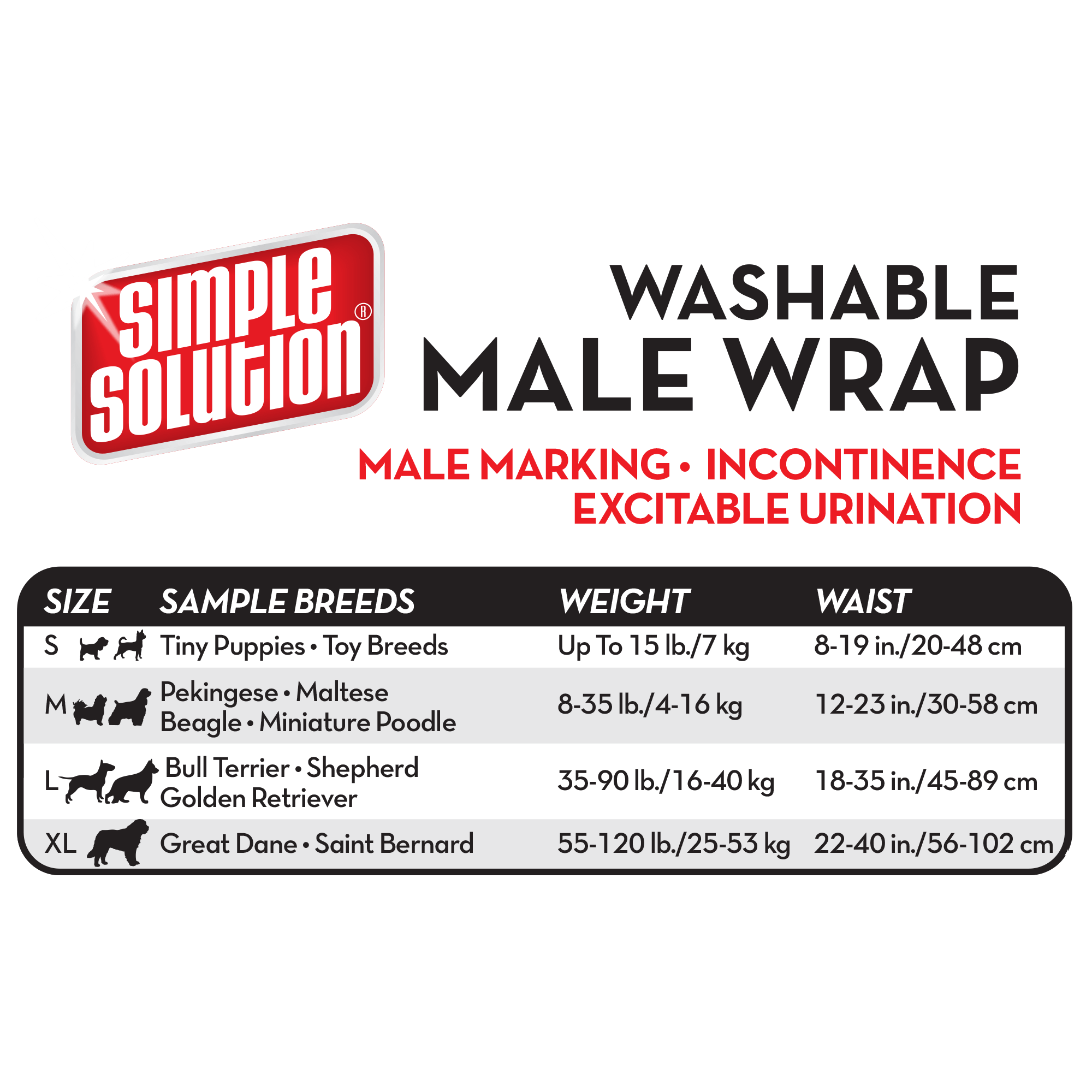 Simple Solution Diapers Wraps fascia maschio Small lavabile