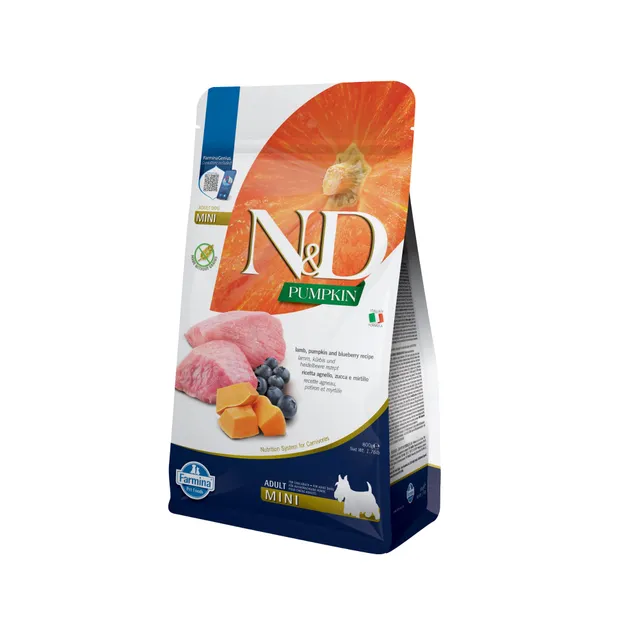 Farmina N&D Pumpkin Agnello Zucca Mirtilli crocchette cane Mini 800g