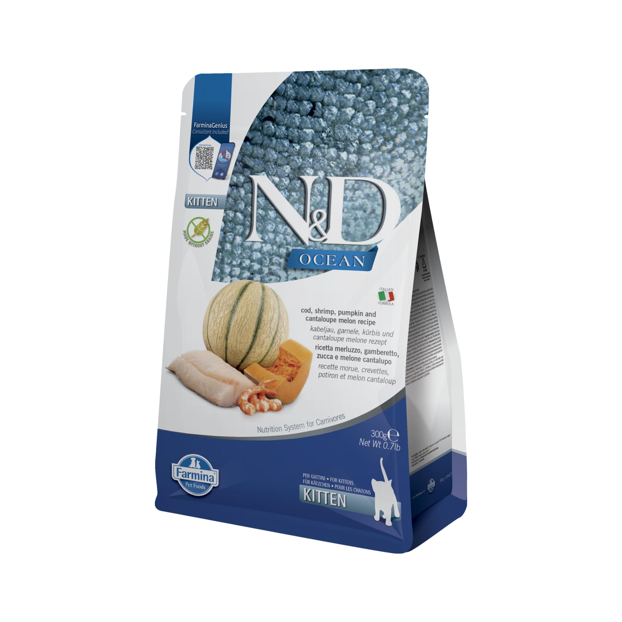 Farmina N&D Ocean Merluzzo Crocchette Gattino 300 g