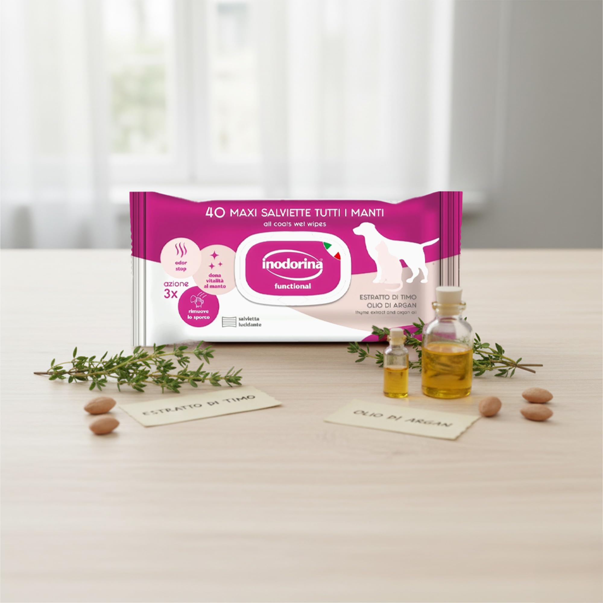 Inodorina Salviette Latte Vaniglia Cani Gatti 480pz