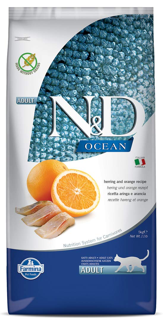 Farmina N&D Ocean Pesce Cibo Gatti Adulti 5kg Arancia Grain Free