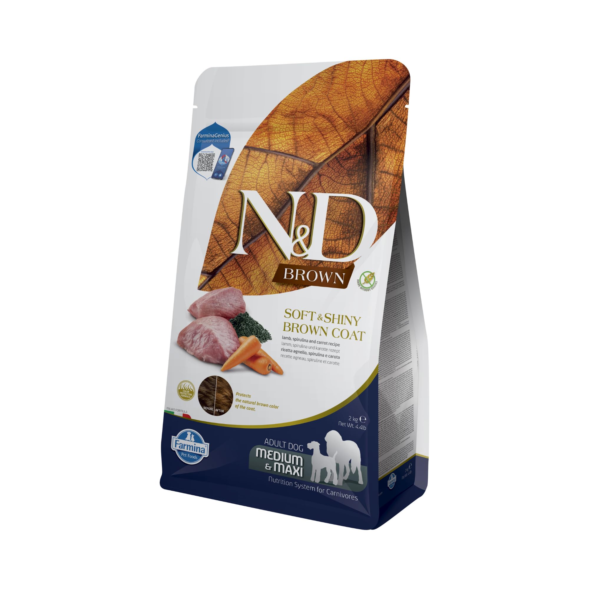 Farmina N&D Brown Agnello Spirulina Crocchette Cane 2kg