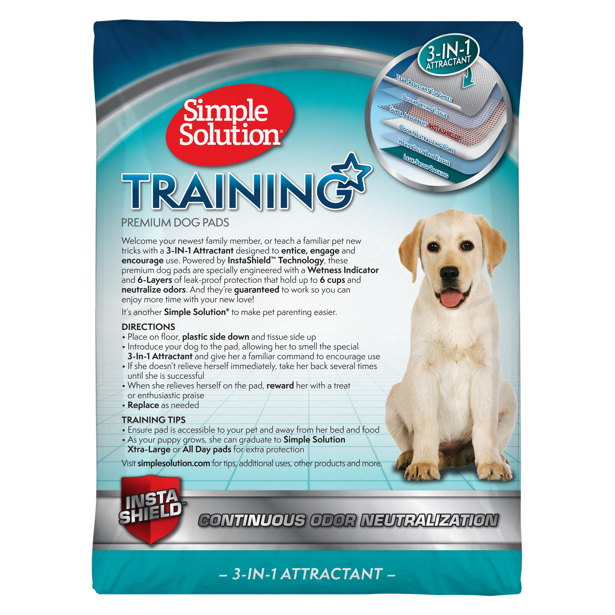 Simple Solution Disposable Pads tappetini cuccioli 50 pezzi 6 tazze