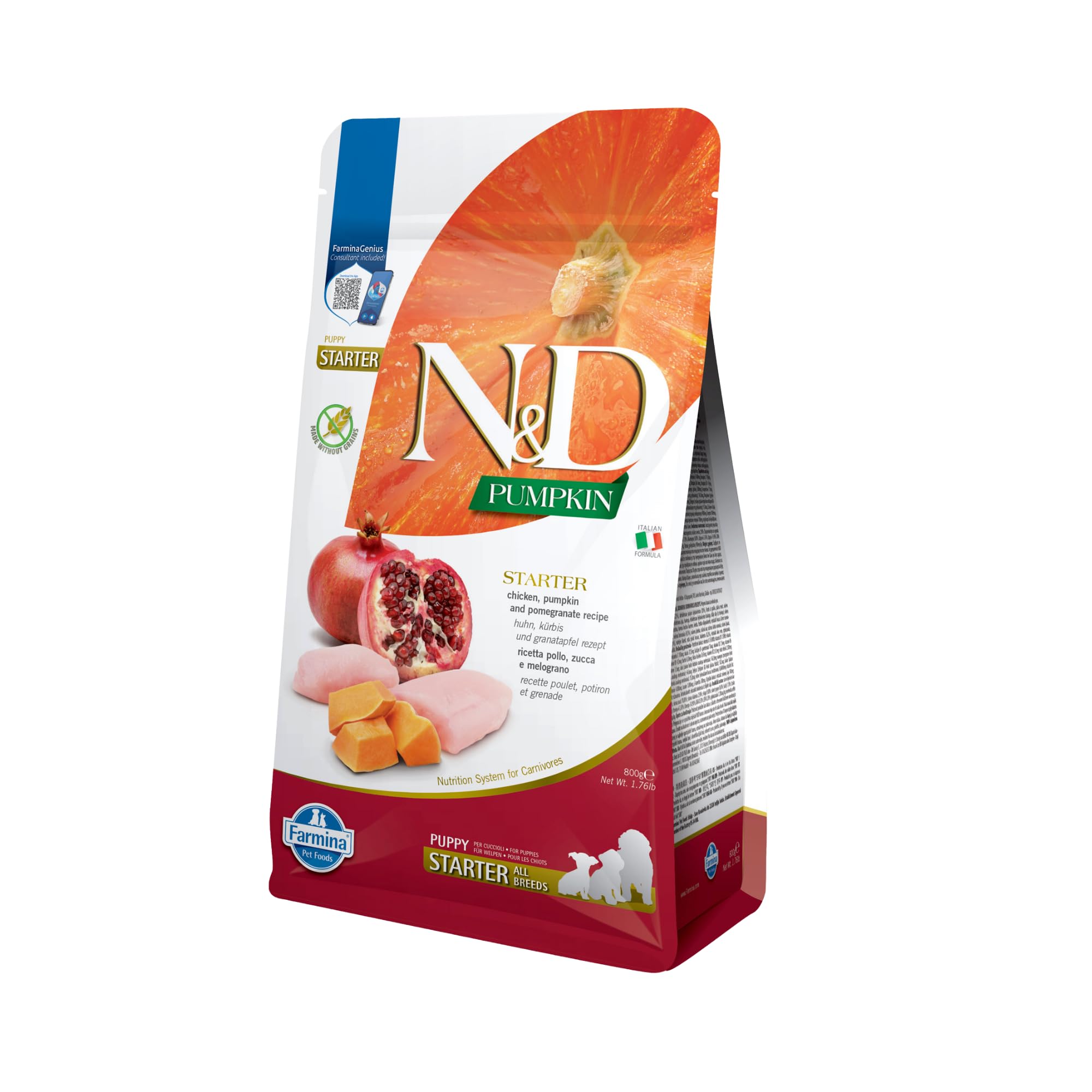 Farmina N&D Pumpkin Pollo e Melograno Crocchette Starter 800 g