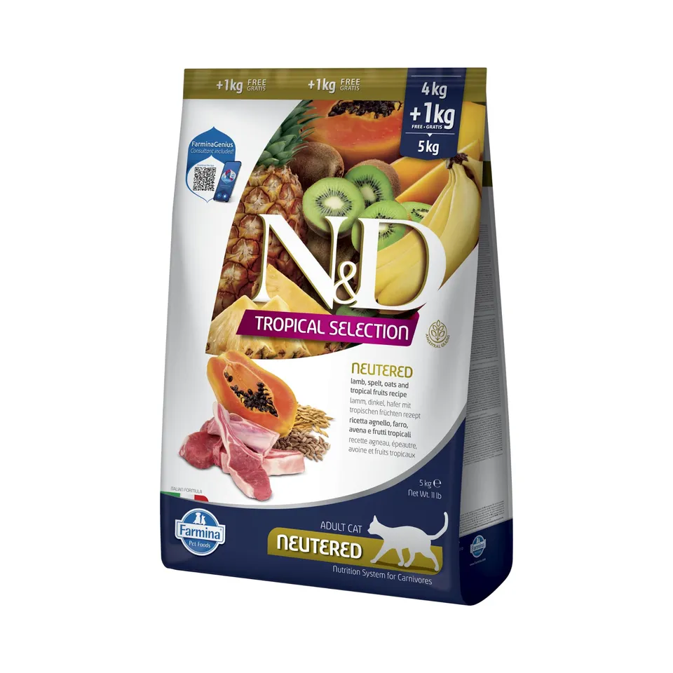 Farmina N&D Tropical agnello gatto sterilizzato 5 kg frutti