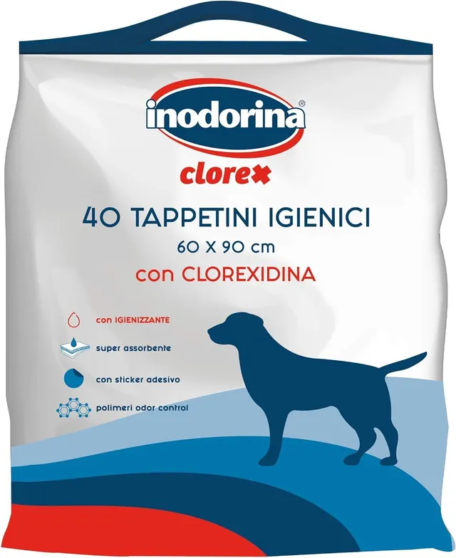 Inodorina Clorex tappetini igienici cane 60x90 40 pezzi