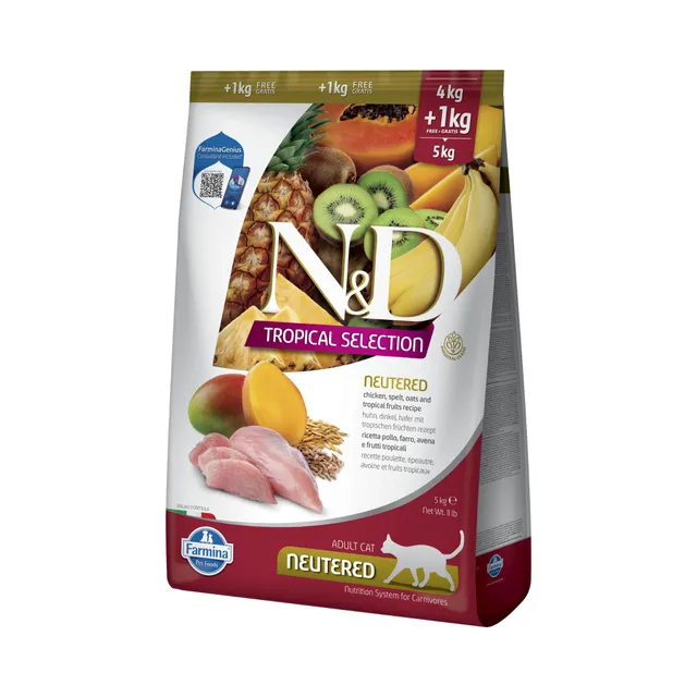 N&D Tropical Selection Neutered Chicken crocchette gatto 5kg