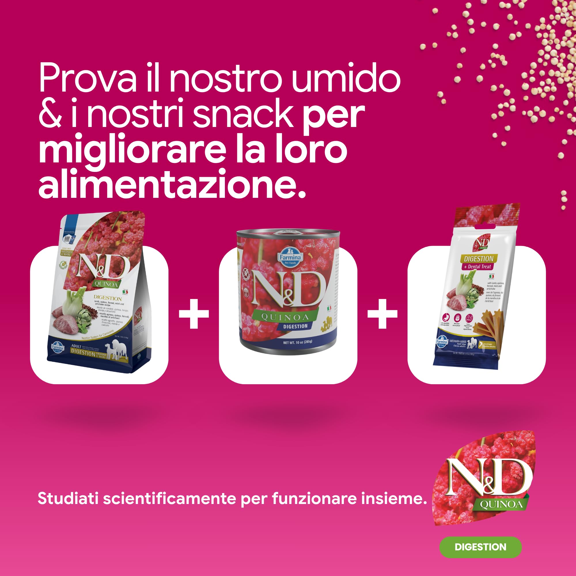 Farmina N&D Quinoa Digestion Crocchette Cane Agnello 2,5kg