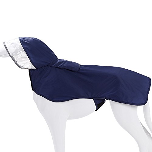 Bepetmia Giacche Impermeabili Cane Blu S Cappuccio Riflettente