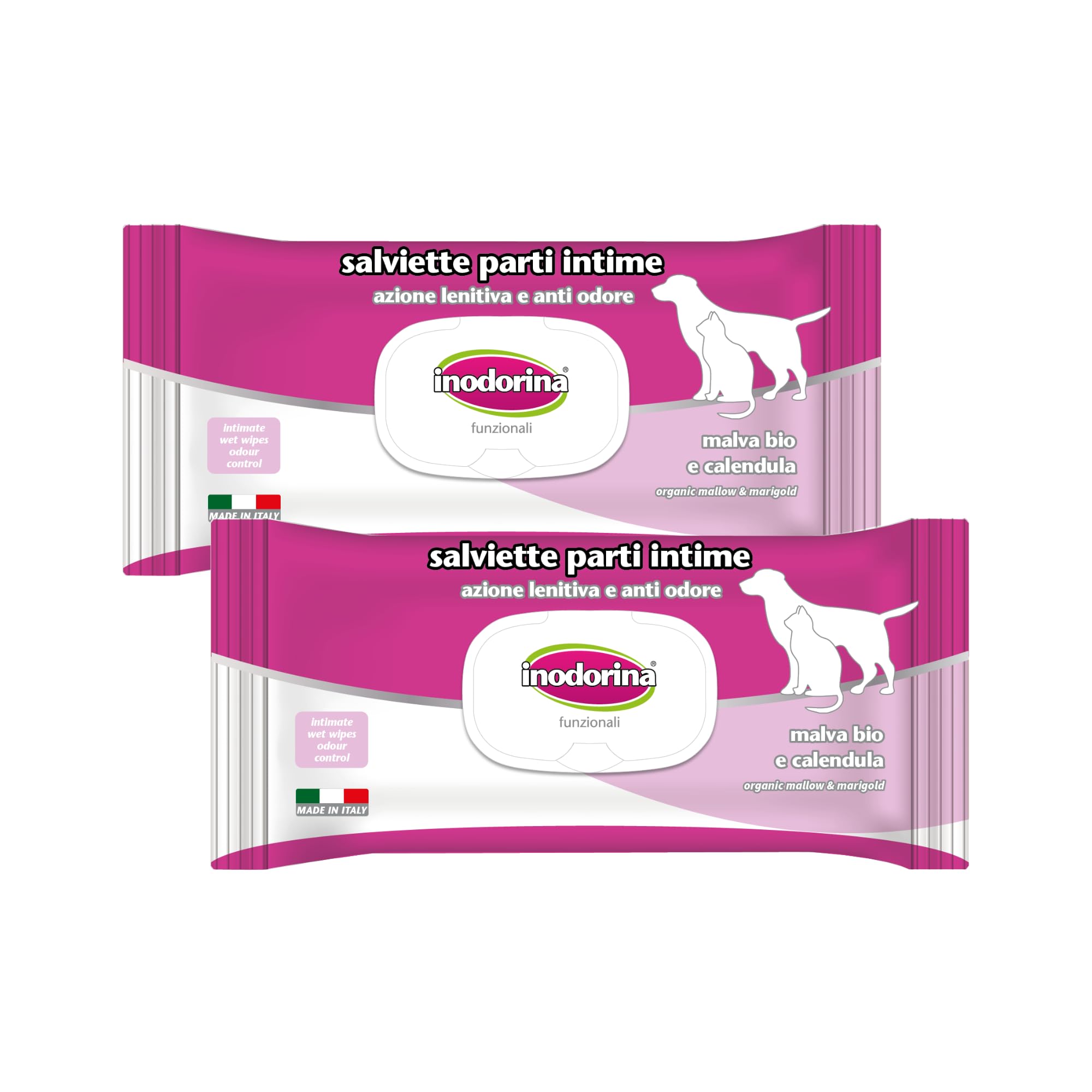 Inodorina Scudo Salviette Cani Olio di Neem 2x40 Pezzi