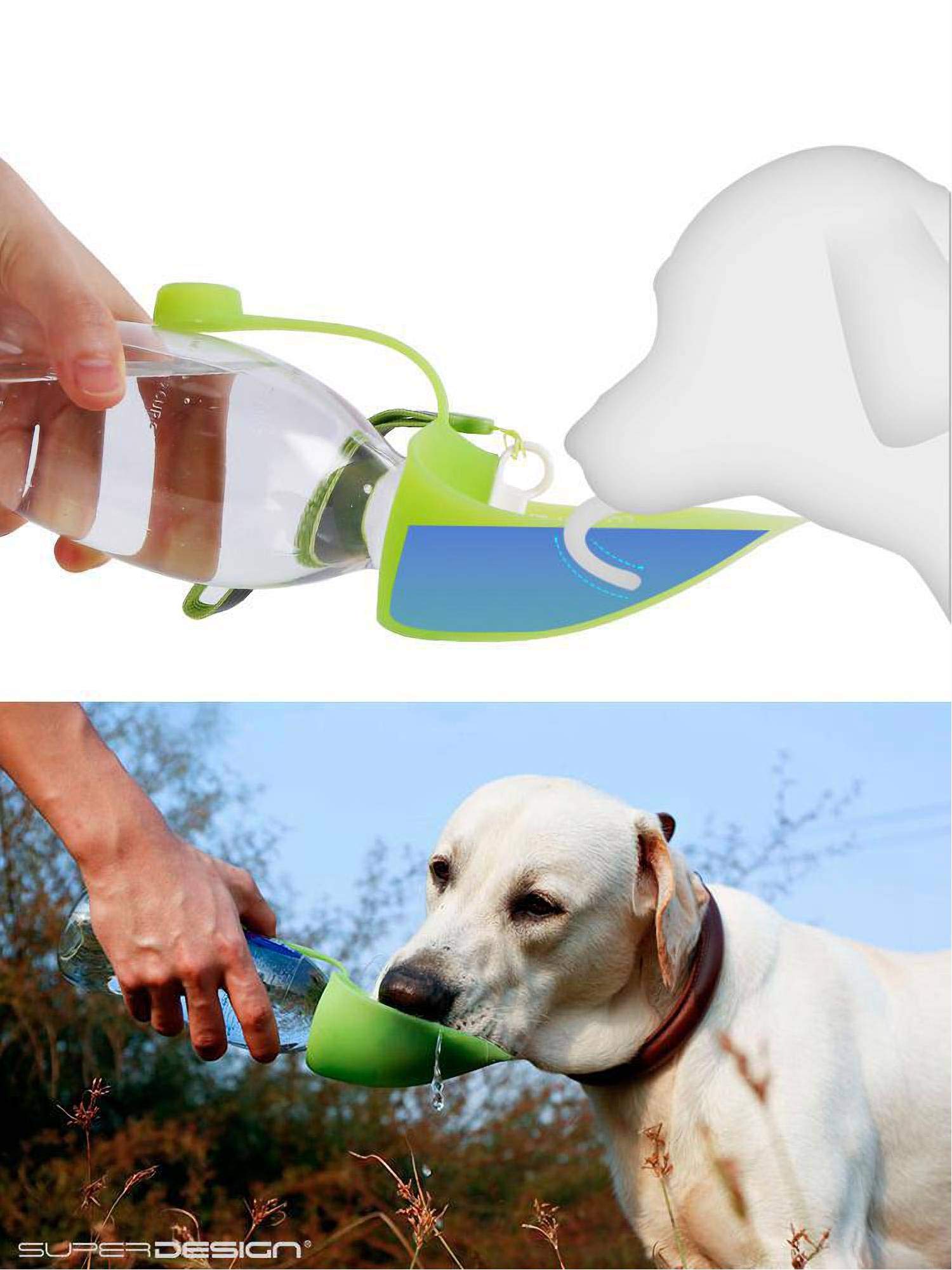 Bepetmia Borraccia viaggio cane blu silicone 580ml