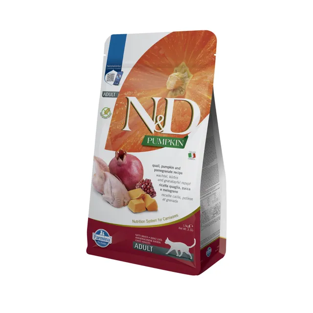 N&D Pumpkin Quail Melograno crocchette gatto adult 1,5kg