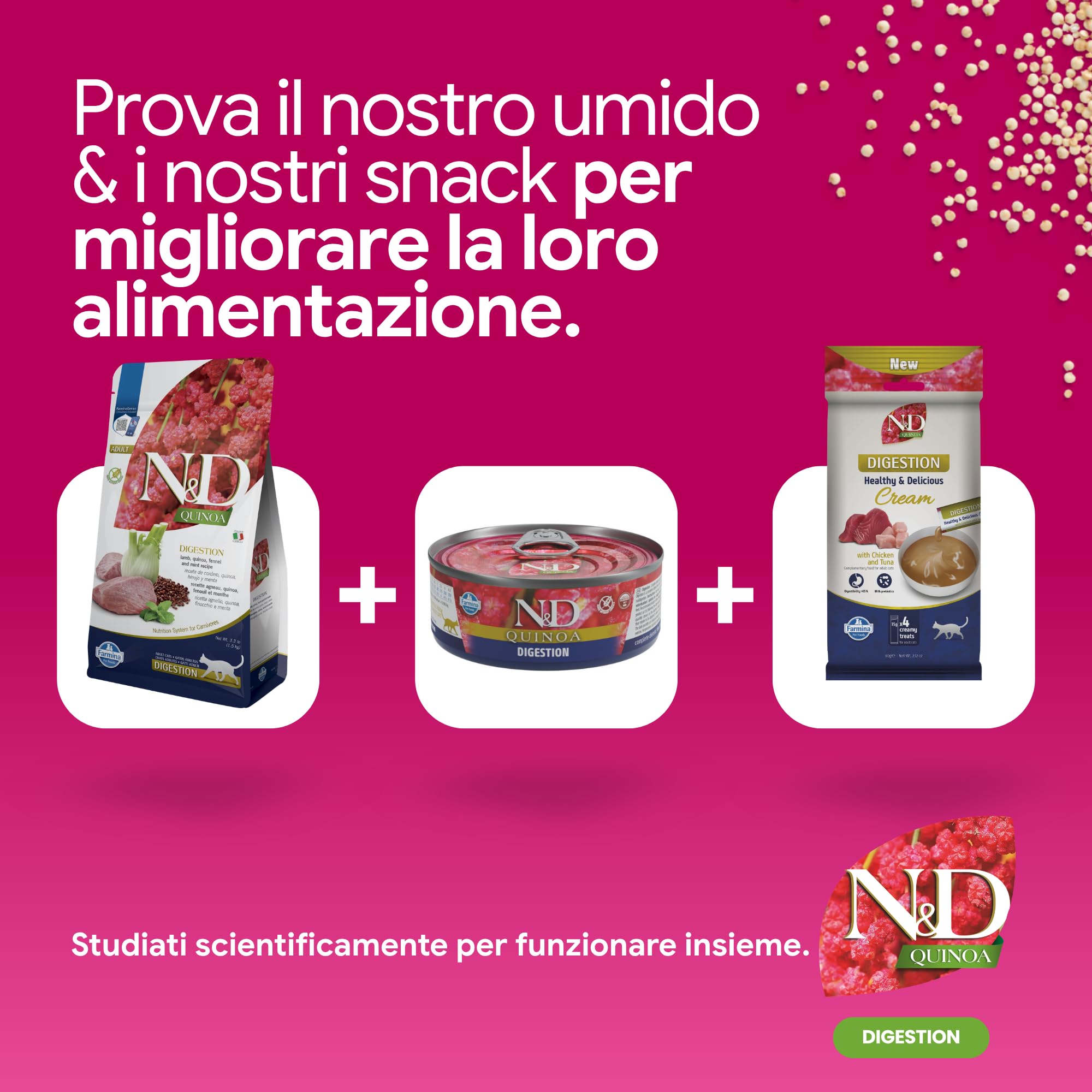 Farmina N&D Quinoa Digestion gatto agnello 300 gr