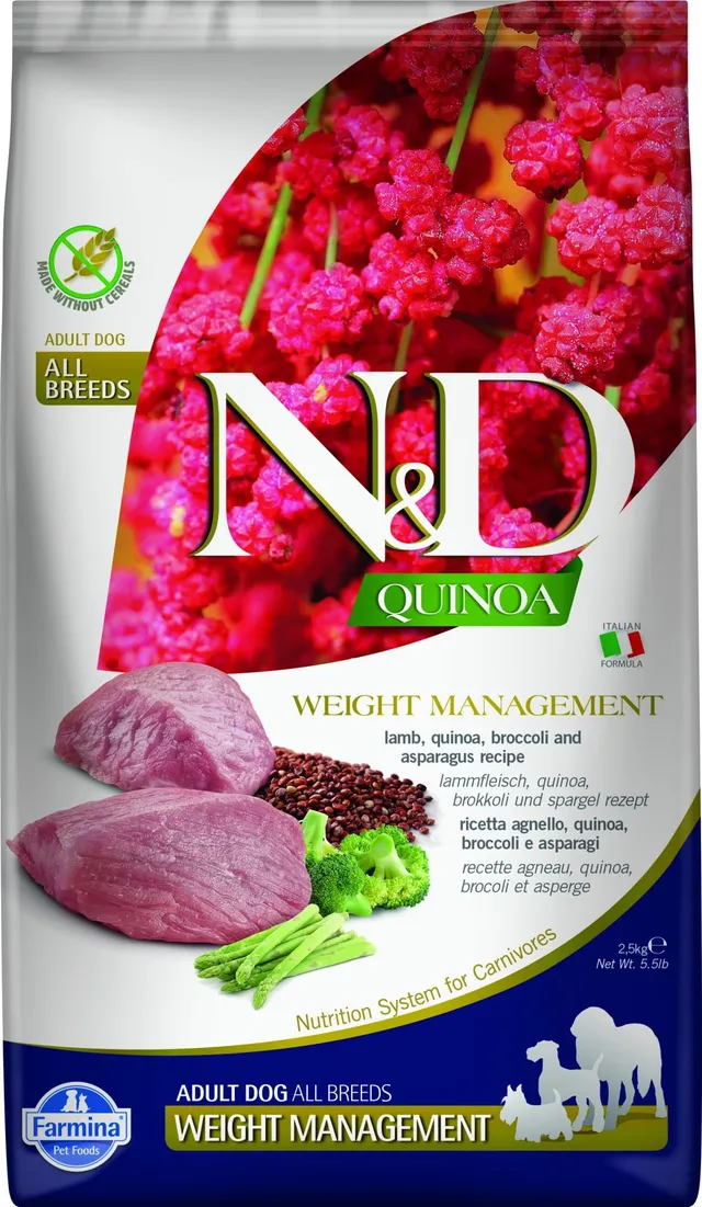 Farmina N&D Quinoa Weight Crocchette Cane Agnello 2,5kg