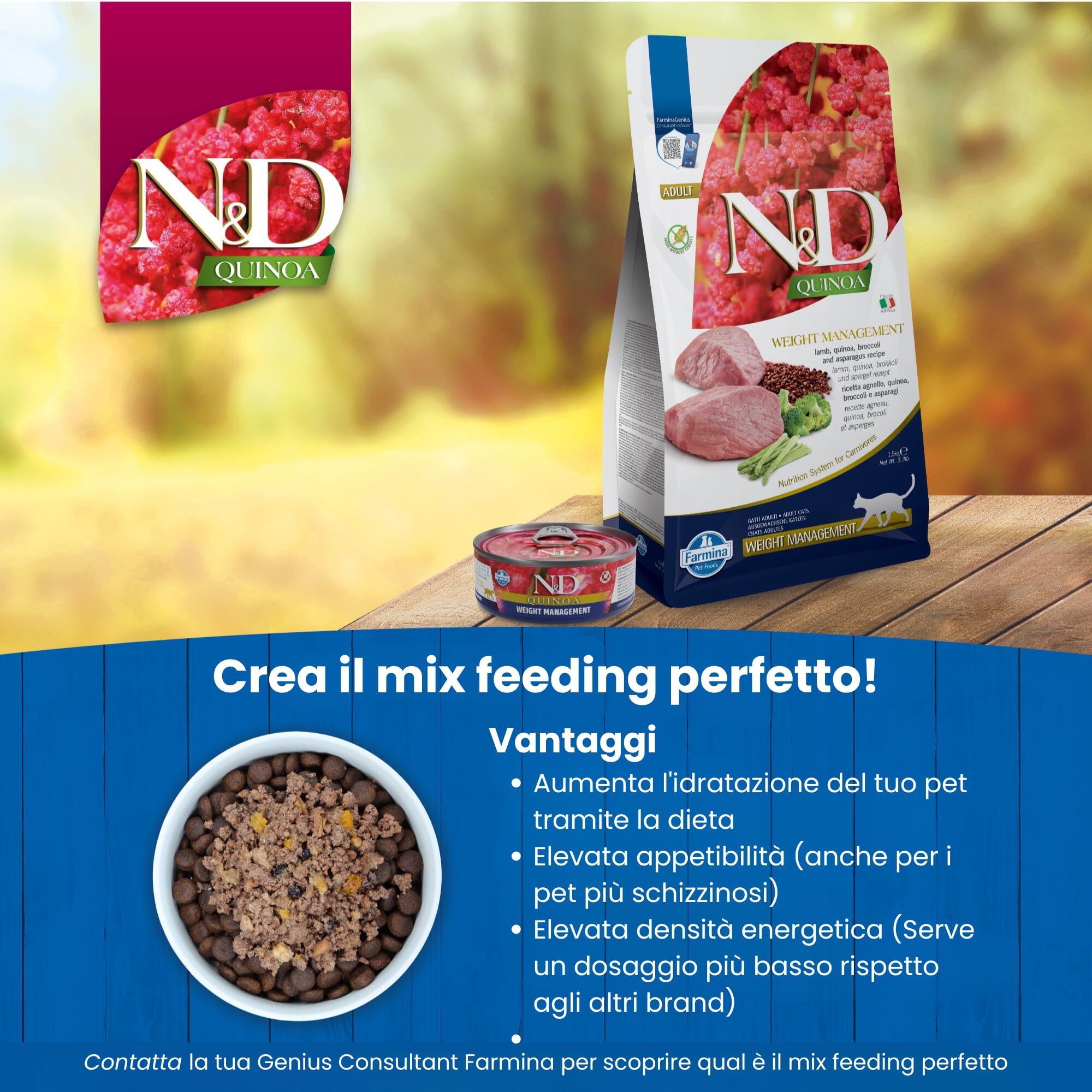 Farmina N&D Quinoa Skin&Coat cibo umido gatto cervo 80 g