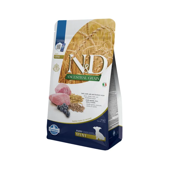 Farmina N&D Ancestral Grain Puppy Mini crocchette agnello 800 g