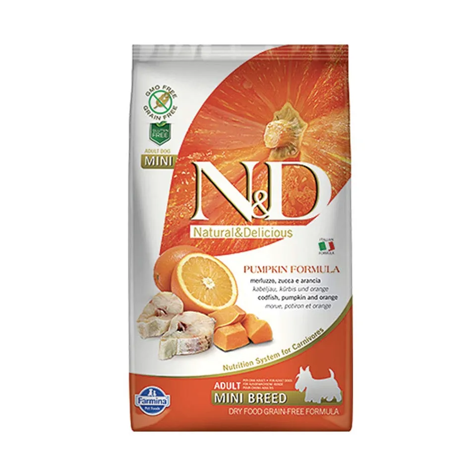 Farmina N&D Pumpkin Crocchette Merluzzo Arancia Mini 800 g
