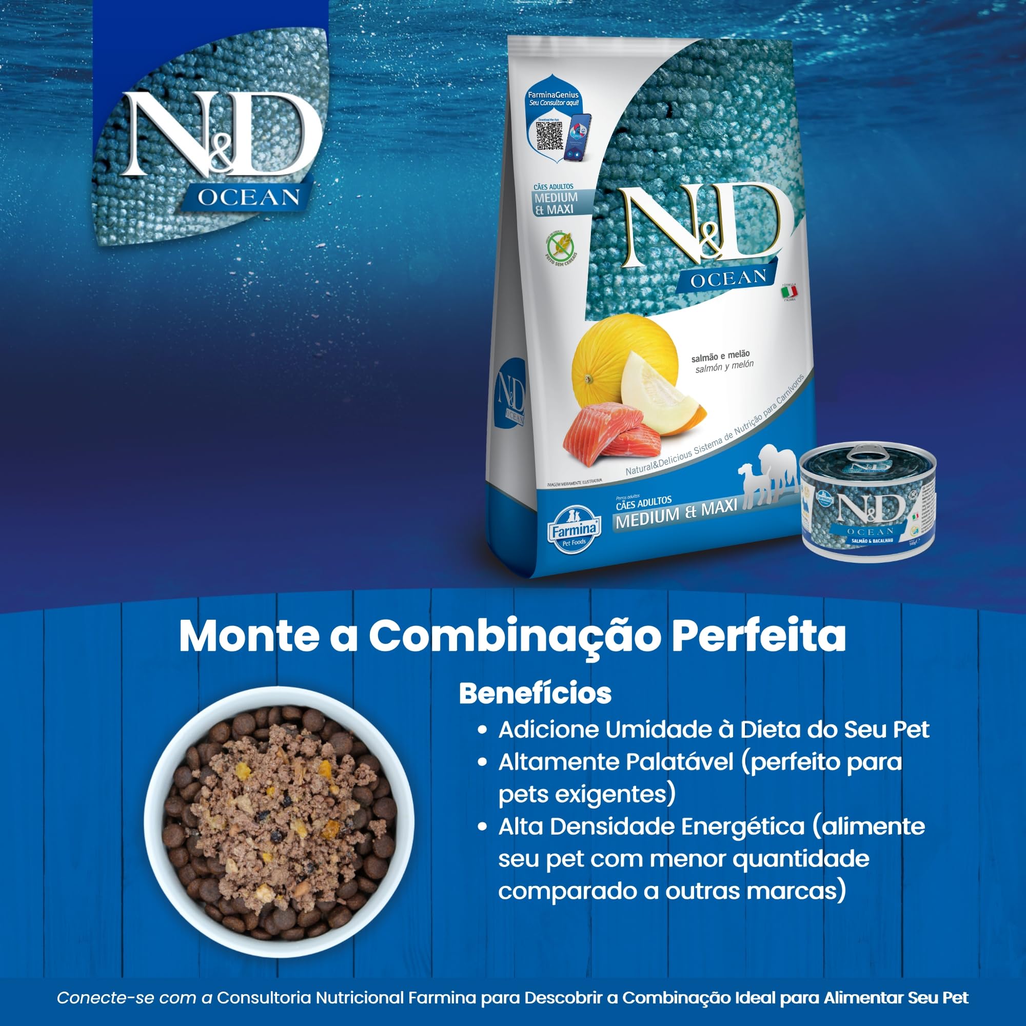 Farmina N&D Ocean crocchette salmone merluzzo mini