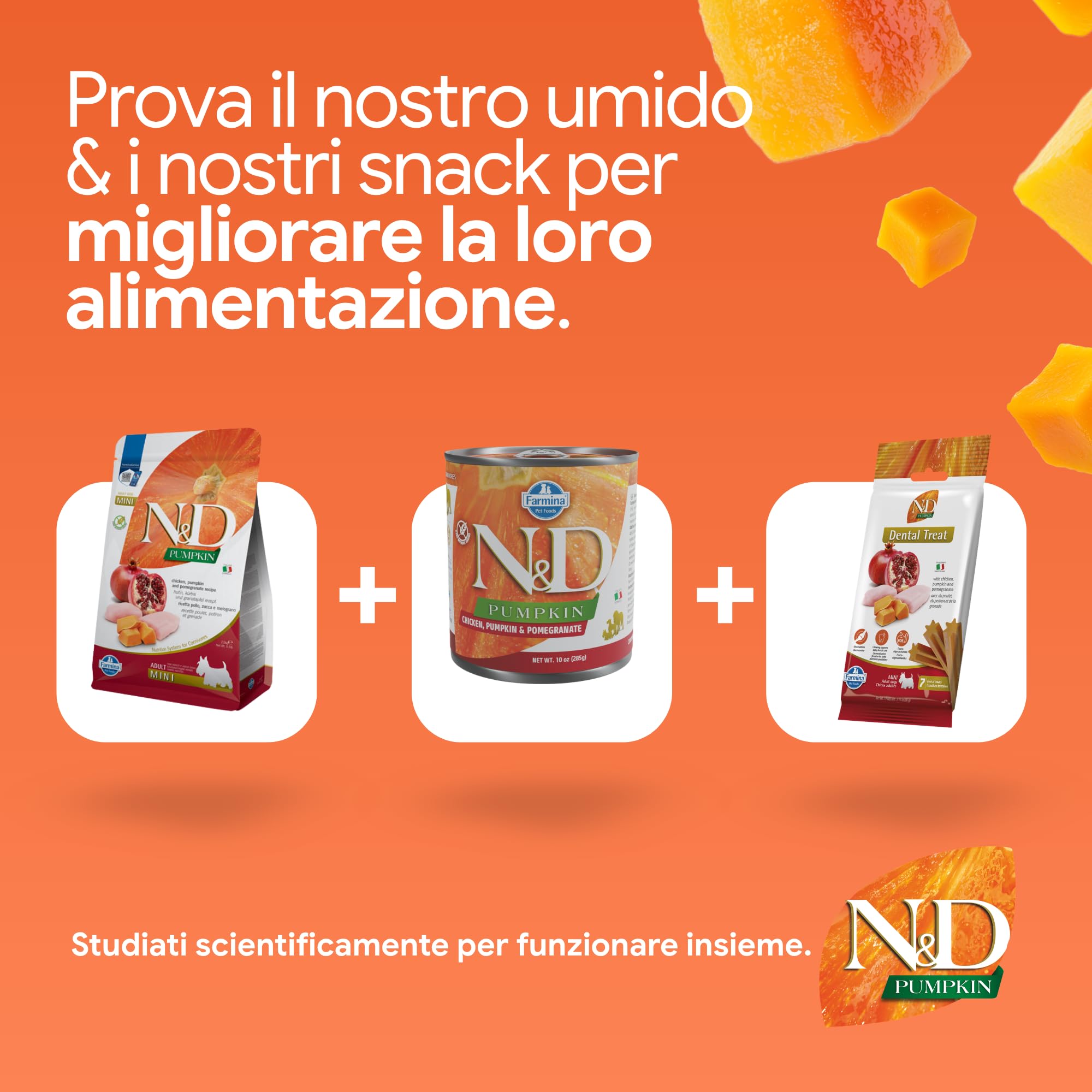 Farmina N&D Pumpkin Pollo Zucca Melograno Crocchette Adult Mini 2,5kg