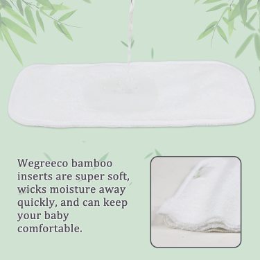 Wegreeco Baby Diapers Inserti Bambù Pannolini Lavabili 12pz